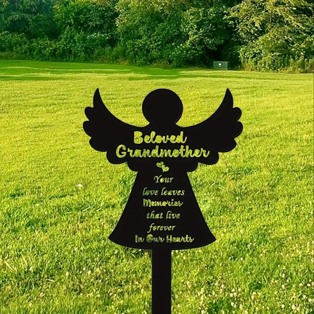 Декоративный Маркер Для Мемориальной Гравировки С Изображением Ангела И Бабушки