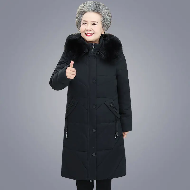 Women Parkas Fur Collar Hooded Overcoat Women Jacket Outwear 2022 New Winter Jacket Femme Warm Thick Cotton Padded Parka K109