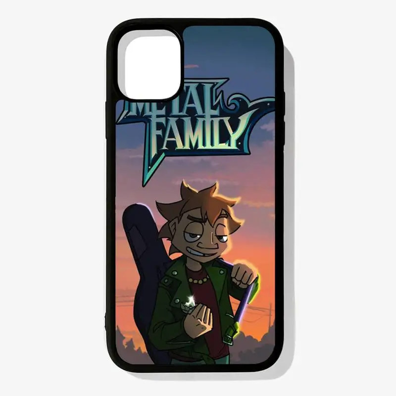 cartoon metal family Phone Case Silicone PC+TPU Case for iPhone 11 12 13 Pro Max 8 7 6 Plus X SE XR Hard Fundas
