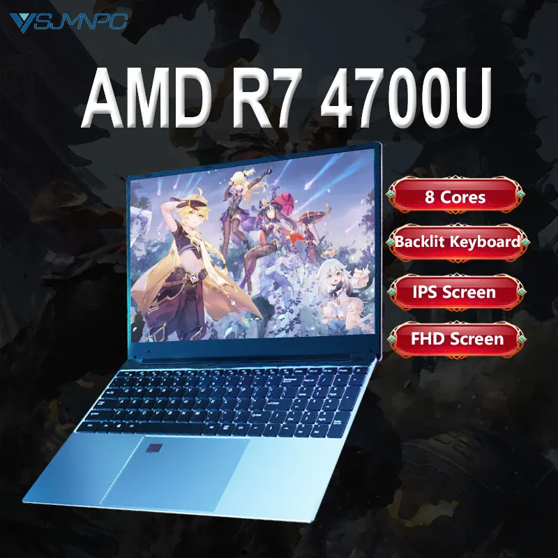 Laptop AKPAD Performance Laptop Computer 5G Wifi AMD Ryzen 5  4500U Ryzen 7 2700U 3700U 4700U Windows10 11 Pro Gaming IPS Laptop