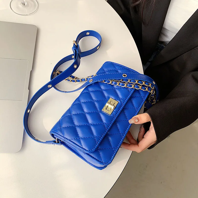 

Luxury Lingge Pattern Texture Shoulder Bag Women Leather Chians Handbag Designer Brand Crossbody Bags Elegant Massager Pocket
