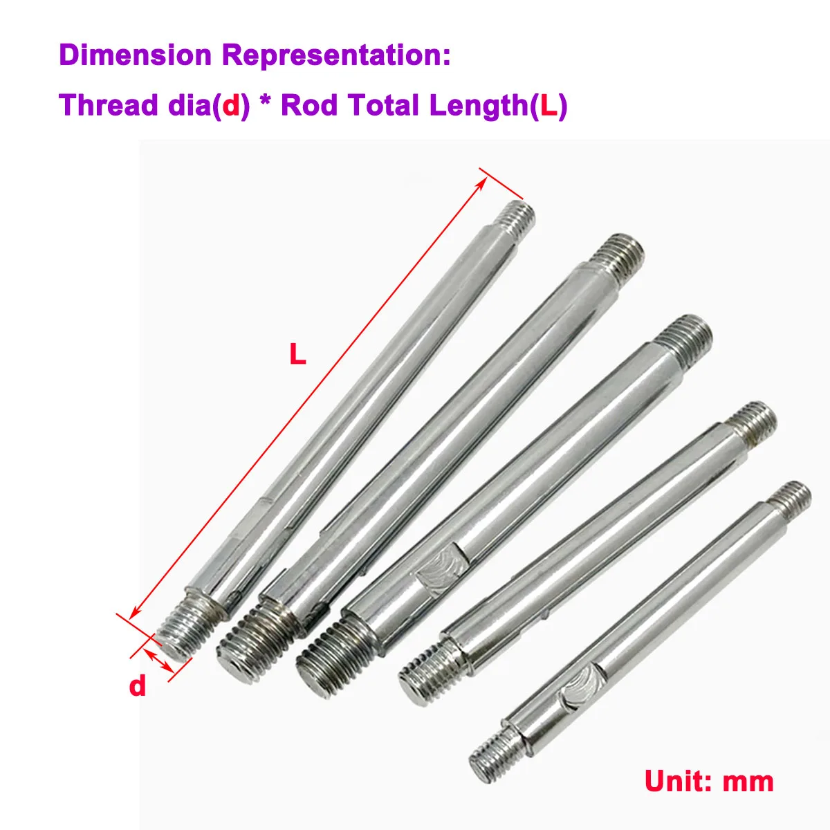 

304 Stainless Steel Machine Tool Control Lever Double Head Threaded Screw Long / Spherical Handle CoverM6M8M10M12