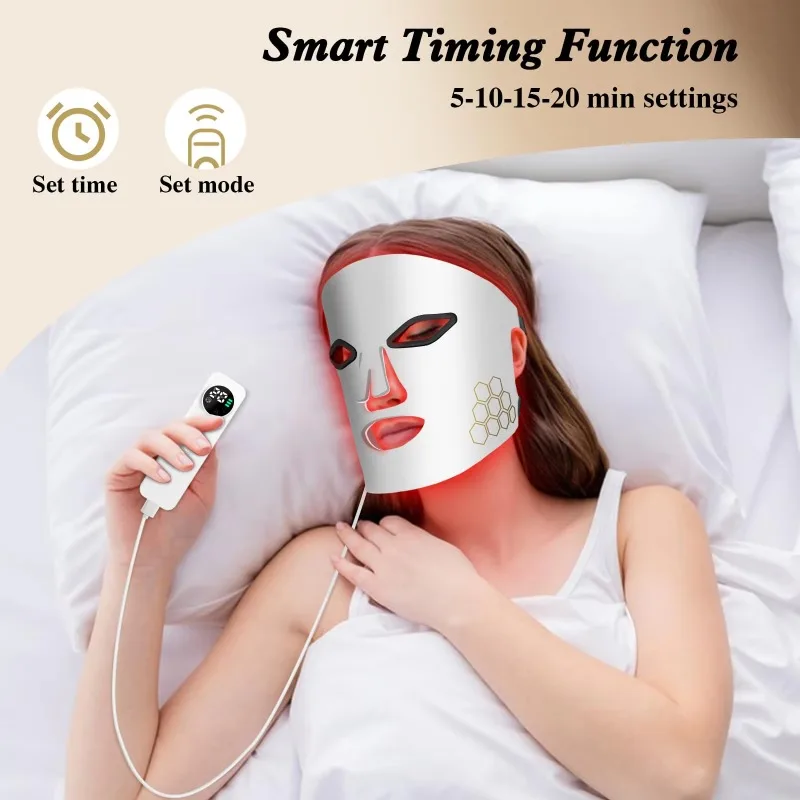 Фото IDEATHERAPY 850 660 450 нм красный свет терапия силиконовая светодиодная маска для лица водонепроницаемая портативная с перезаряжаемой батареей №2