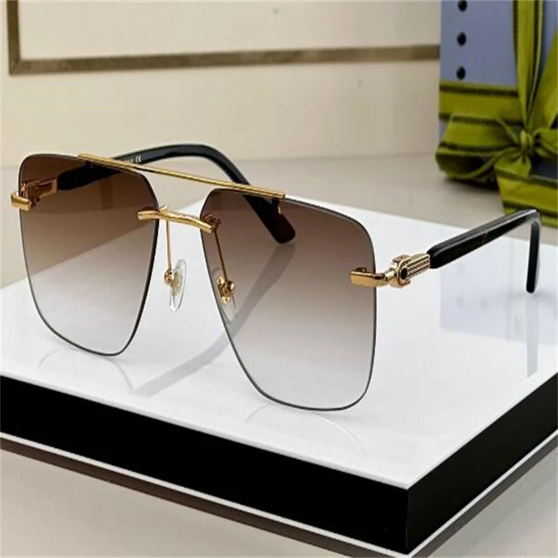 

Funky Sunglasses For Men and Women Summer 9606 Style Anti-Ultraviolet Retro Plate Rectangle Frameless Retro Eyewear With Box