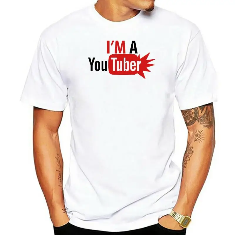 Футболка с логотипом мужские футболки надписью Im a Youtuber цитатой для взрослых топы