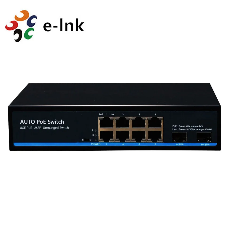 

8 Port 10/100/1000M Auto-sensing IEEE 802.3af/at PoE/PoE+ and 24V Passive PoE Switch