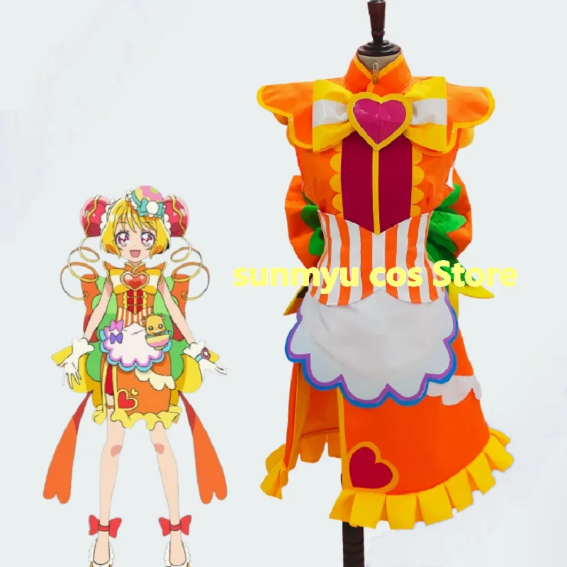 Фото Некокос: Веселая вечеринка ♡ Костюм для косплея Precure Ran Hanamichi, Precure Cure Yum-Yum, индивидуальный размер №1