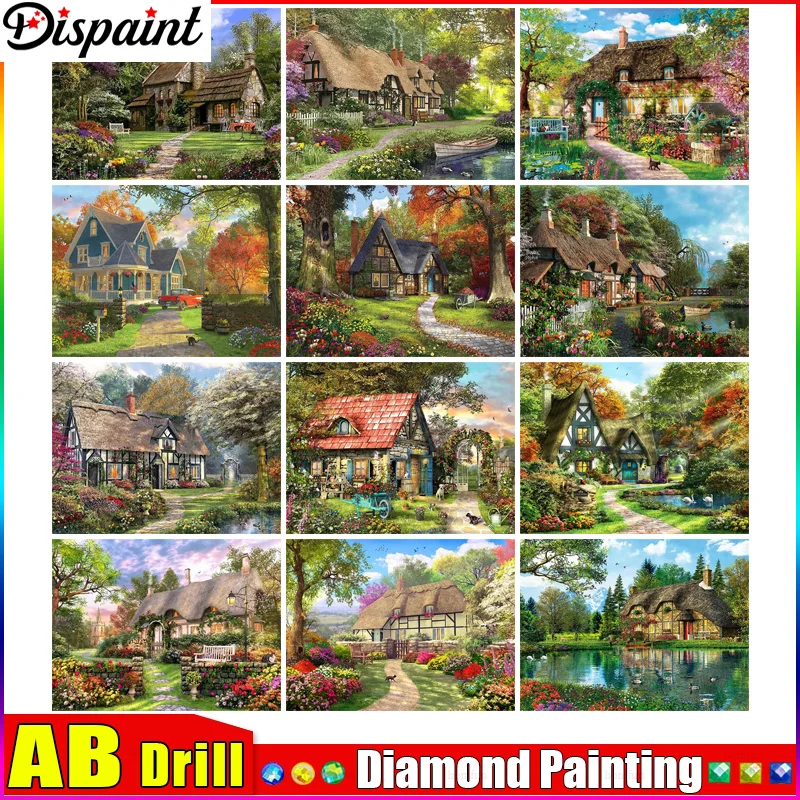 Dispaint AB DIY 5D алмазная живопись &quotдома собака дерево&quot полная вышивка распродажа