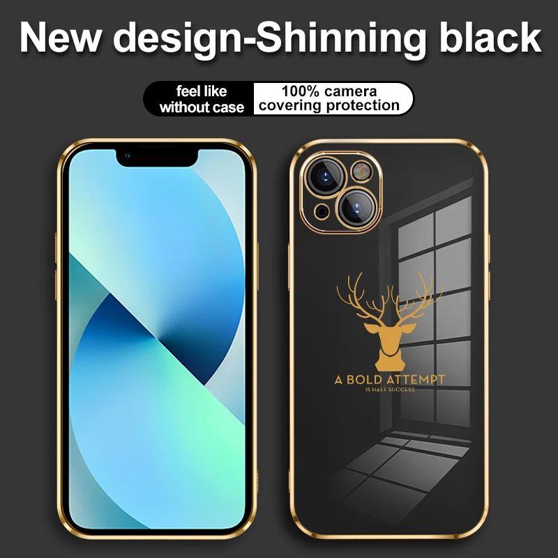 

Phone Case For iPhone 12 11 13 Mini Pro Max 8 7 6S 6 Plus SE 2020 XS X XR Electroplating Shockproof Anti-fingerprint Soft Cover