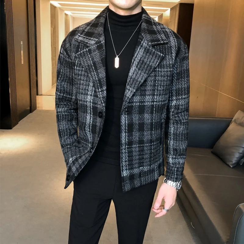 

Winter Mens Warm Jacket New Fashion Retro Casual Thick Coat High Quality Fashion Mens Fashion Clothing Trends Slim Woolen Coat