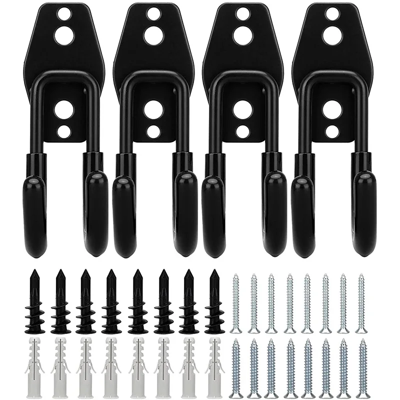 

Двойные крючки для гаражного хранения, сверхмощные вешалки, настенный держатель с J-образным крючком, гаражный органайзер для электроинстр...