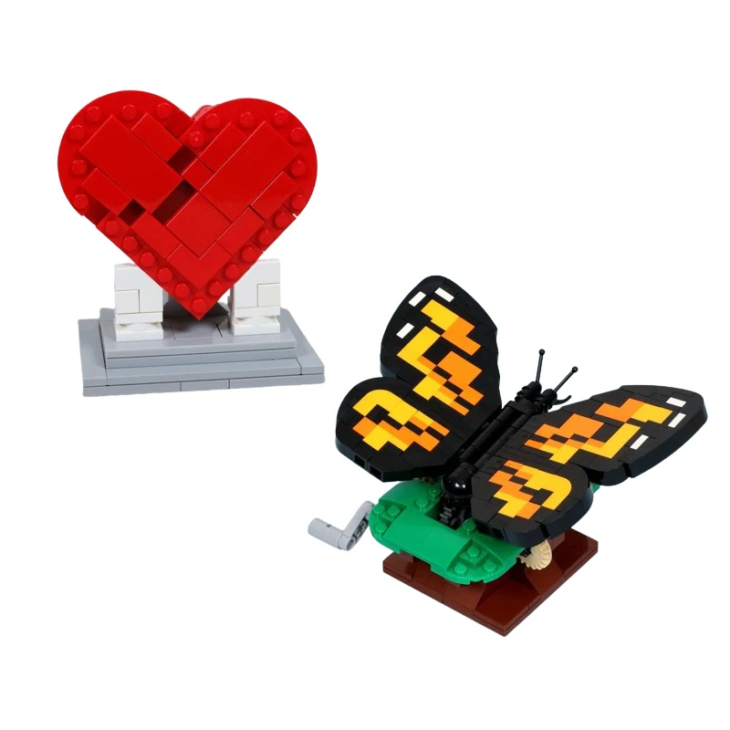 Сборные строительные блоки MOC головоломка игрушки любовь бабочки модели
