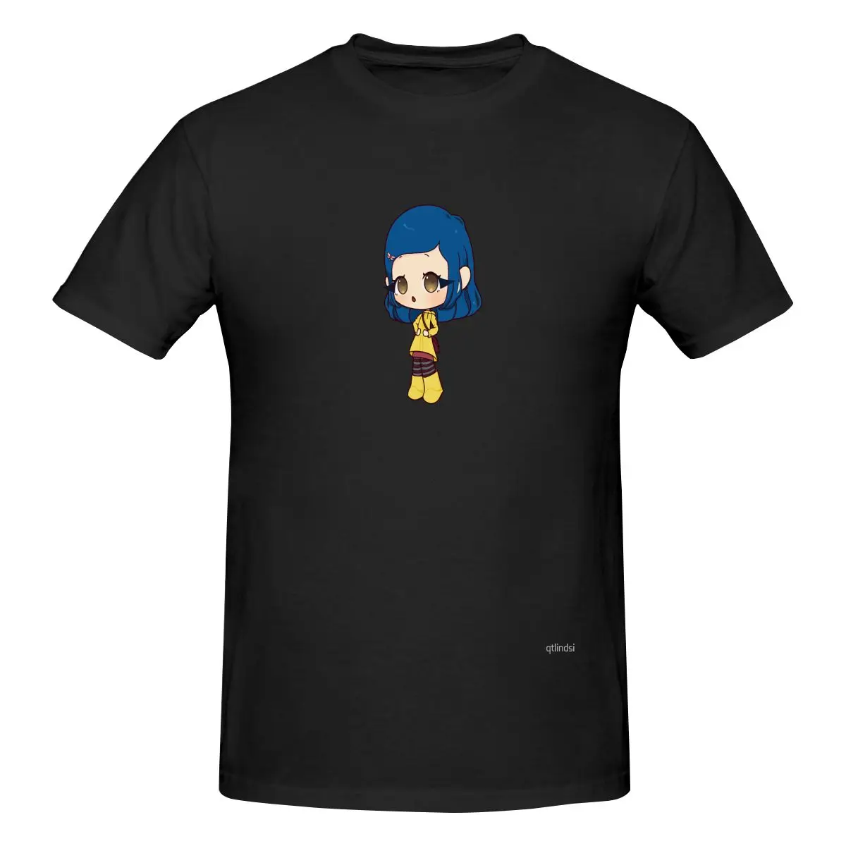 Мужская футболка Funny Coraline Chibi Топы с принтом свободные и облегающие женские