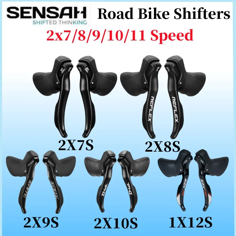 

SENSAH Road Bike Shifters 2x7 2x8 2x9 2x10 2x11 Speed Lever Brake Bicycle Derailleur Compatible for Shimano R3000 4700