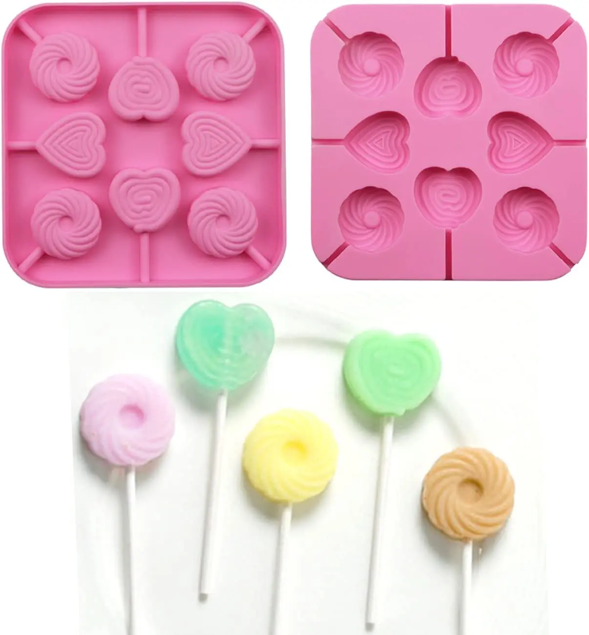 

Heart Shape Sillicone Lollipop Molds Chocolate Candy Jelly Pop Fondant Mould Cake Decorating Form Silicon Bakeware Tools