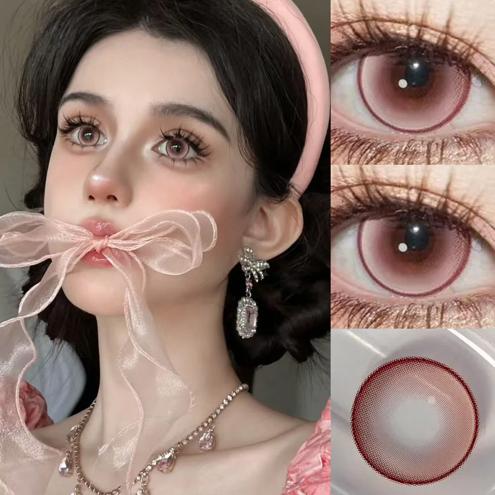 Персиковые цветные контактные линзы для макияжа глаз 2 шт./пара