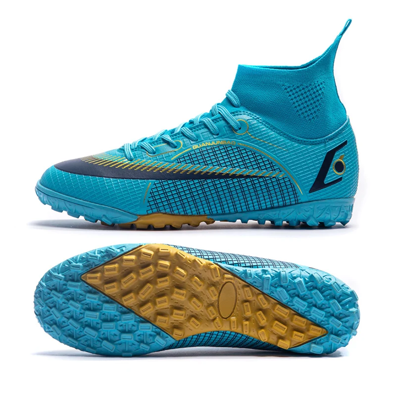 Boys and Girls' High Ankle Non slip Nail Grass Football Shoe Adult Professional FG/TF Football Shoe Size 35-45