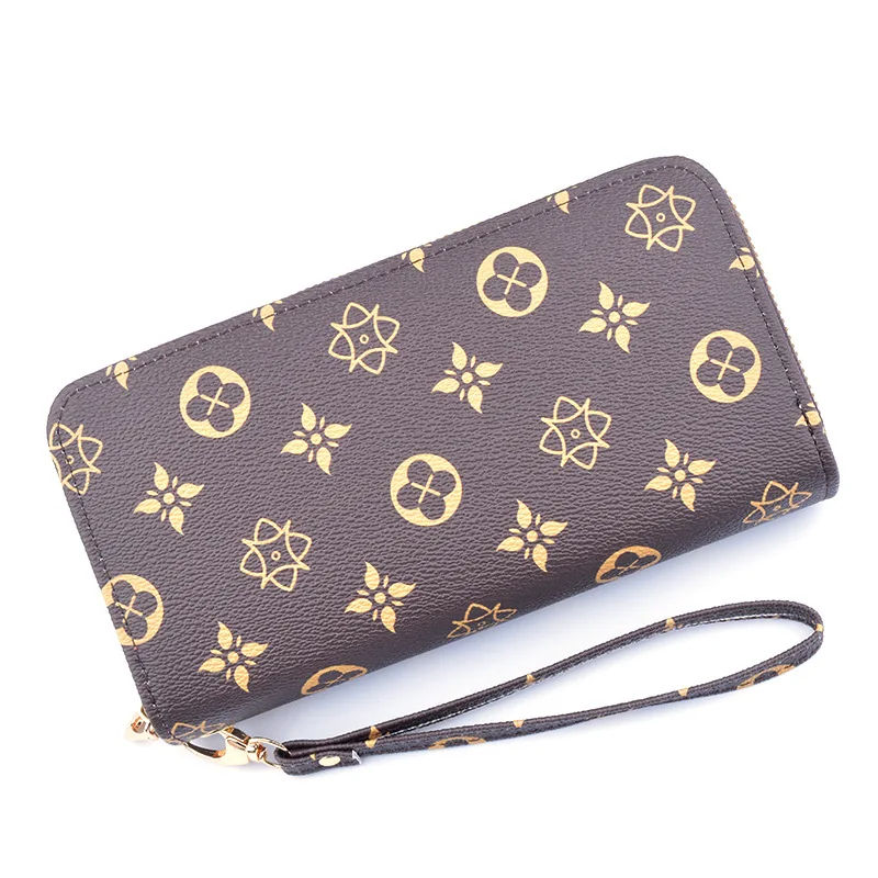 Women's Long  Wallet European and American Fashion Printing Large Capacity Handbag Double Layer Change Mobile Phone Bag