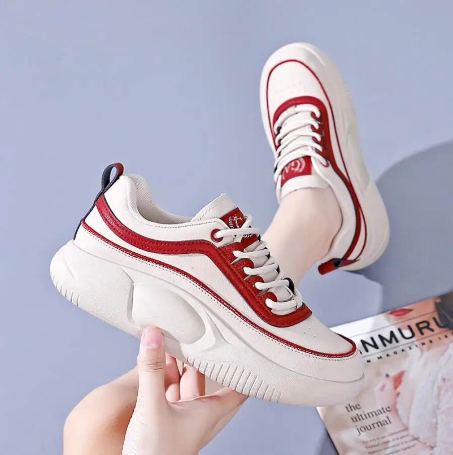 

Chunky Sneakers Women Trends 2023 Fashion Lace-Up Casual Vulcanize Shoes Autumn Bottom Zapatillas Mujer Basket de Luxe Femme