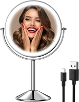8 inch rechargeable touch makeup mirror1x3x5x10x magnifying vanity mirror with 3 color dimmable lighting cosmetic mirror