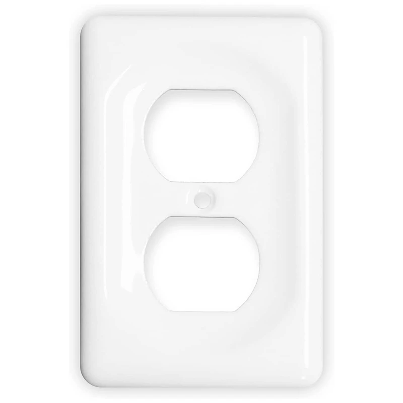 2Pack Ceramic Switch Plates Outlet Covers Switch Plate Cover White (Single Duplex)