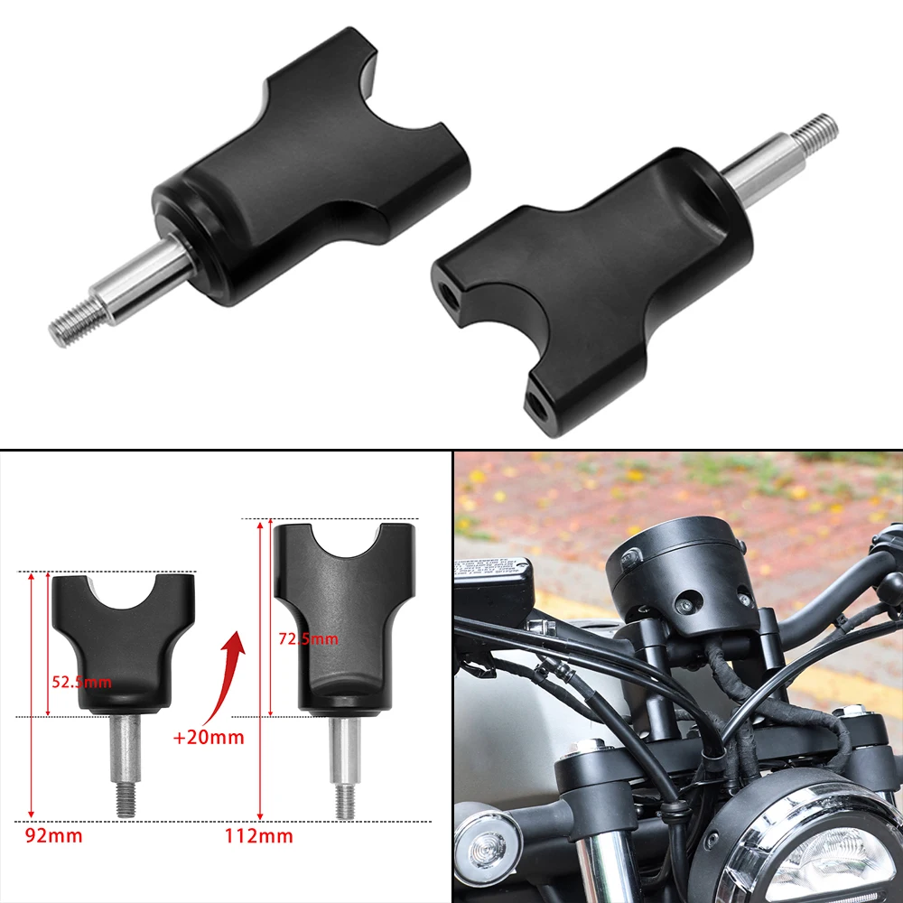 

Мотоциклетный черный CNC зажим для руля Honda Rebel CM CMX 300 500 CMX300 CMX500 1100 2017-2021