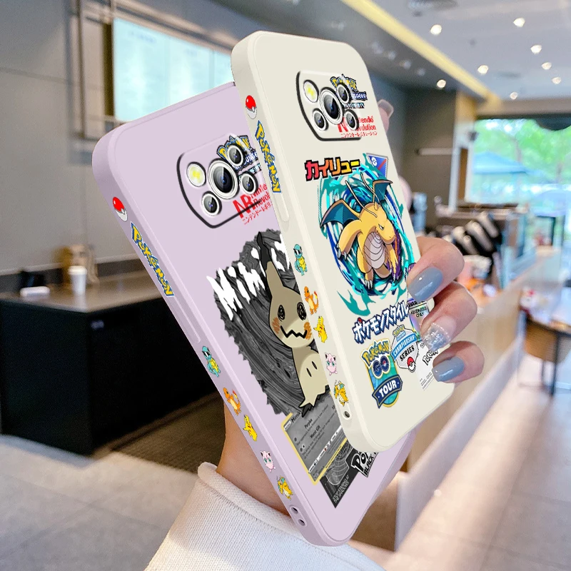 Чехол для телефона из ТПУ с покемоном Mimikyu драгонитом жидким левым канатом Xiaomi Mi