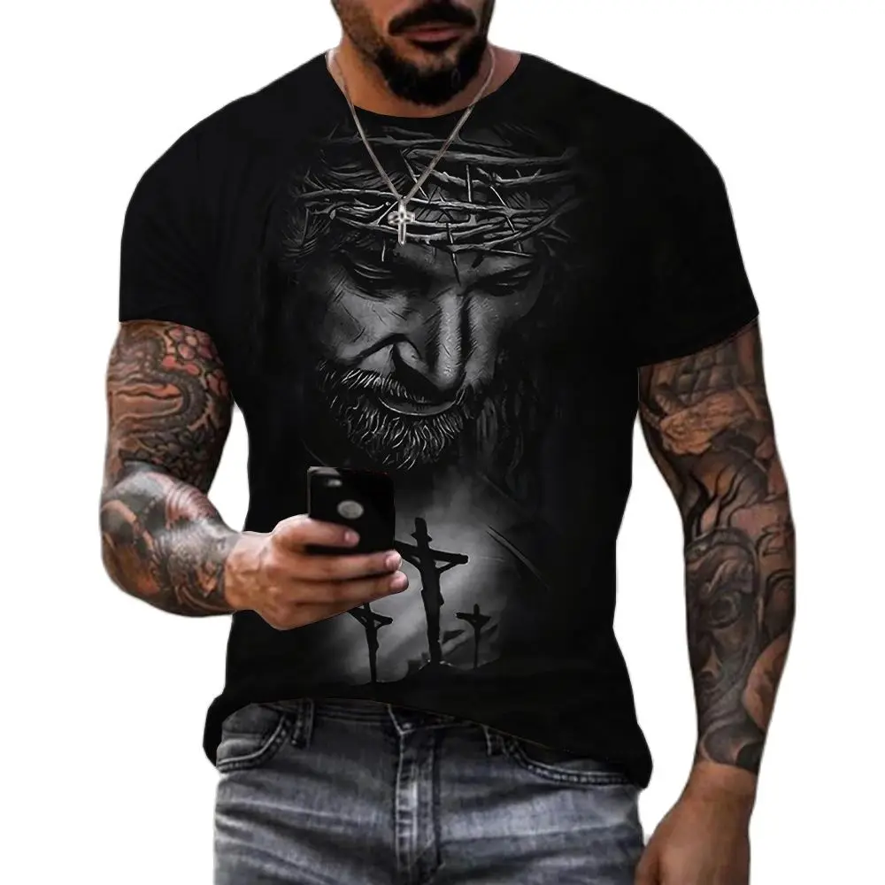 Jesus Christ 3D Print T-shirts Men Women Summer Fashion Casual Short Sleeve Cool T Shirt Harajuku Streetwear Oversized Tops 6XL