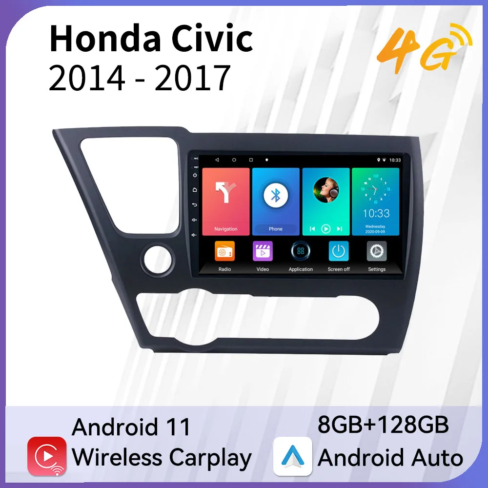 

2 Din Android Car Radio for Honda Civic 2014 2015 2016 2017 Android Car Stereo Gps Navigation Car Multimedia Video Player