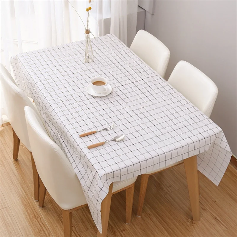 

Table Cloth Oil Proof Water Proof Plaid Japanese Style Simple Fashion tablecloth Table Mat Tea table Cover Household Supplies