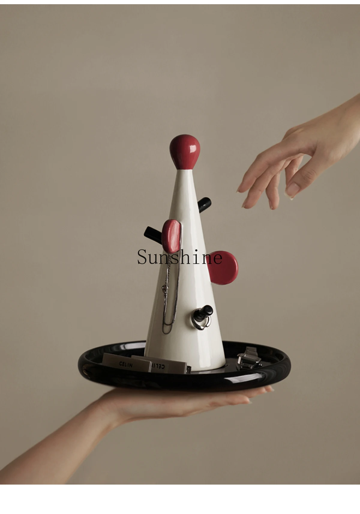 Серия Jelly Bean керамический ювелирный комод для хранения ключей красная полка