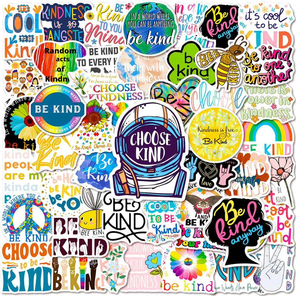 

10/30/50PCS Cartoon Be Kind Phrases Stickers Aesthetic Decoration Decals Funny Kids Toy Gift DIY Suitcase Scrapbook Wall Phone