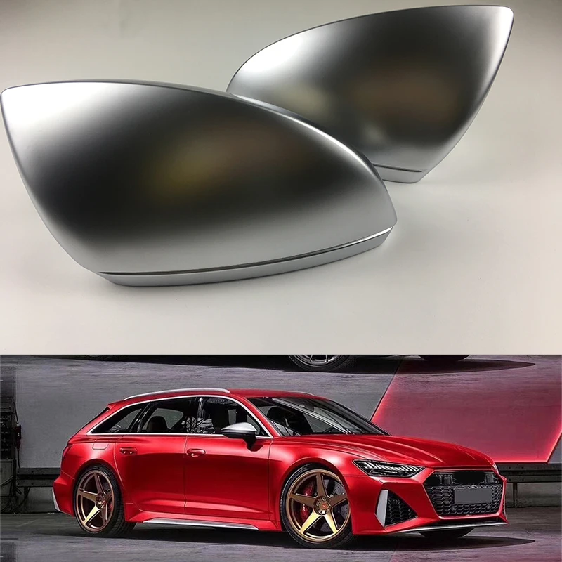 

For Audi New A6 C8 A7 A8 D5 2018-2019 Matt Silver Car Mirror Cover Replacement LHD Mirror Cover