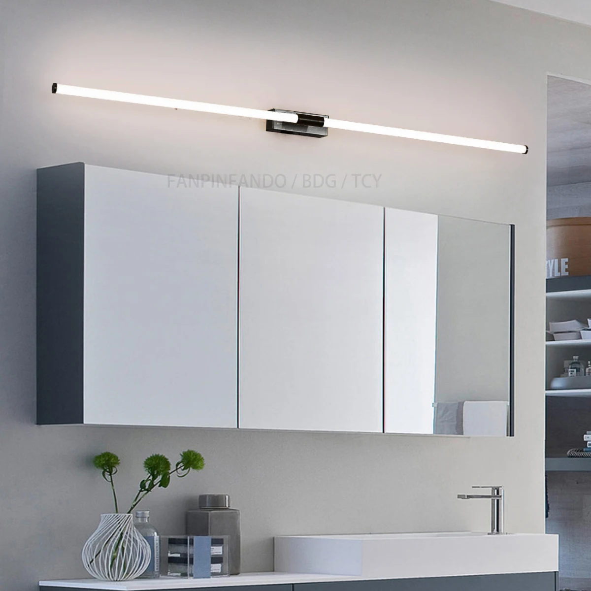 Современная настенная лампа FANPINFANDO золотого/черного цвета зеркальный светильник