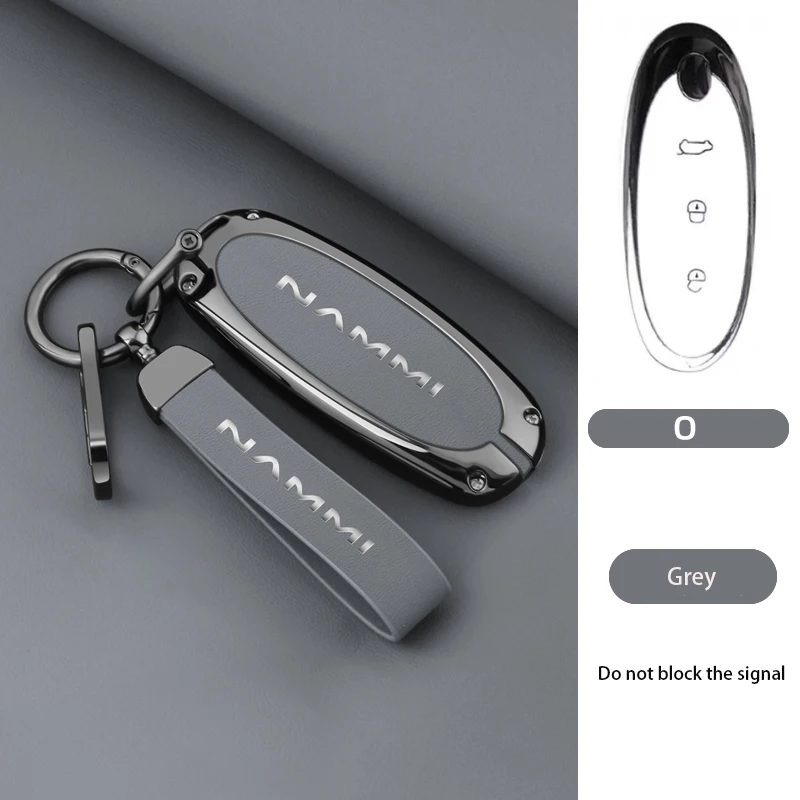 

3 кнопки из цинкового сплава + кожаный чехол для автомобильного ключа, держатель для 2024 Dongfeng NAMMI 01, новая энергетическая защита от удаленного ключа