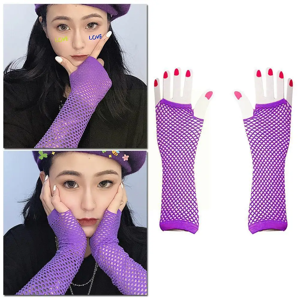 Fishnet Stylish Long Black Fishnet Gloves Womens Fingerless Fancy Rock Girls Gothic Gloves Costume Wholesale Dance Punk Glo W6W8