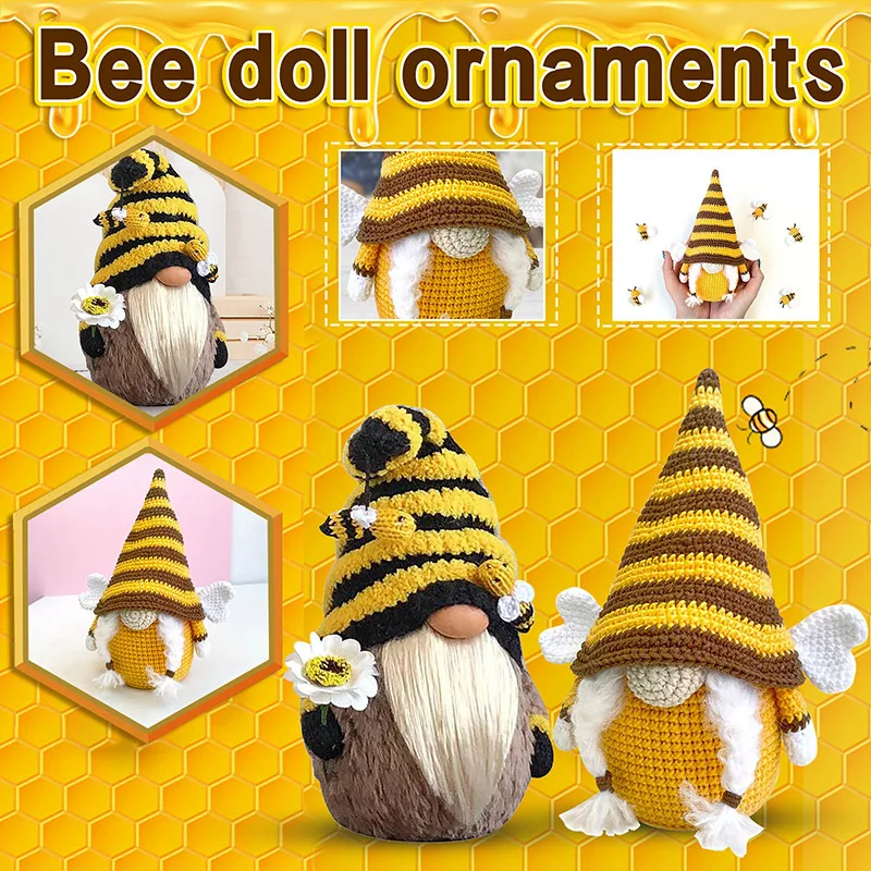 

Bumble Bee Gnome Plush Decor, World Bee Day Honeybee Gnomes Decorations for Home Kitchen Farmhouse,Spring Summer Bee Elf Doll