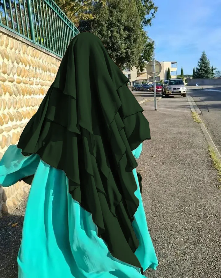 3 Layers Solide Color Cotton Head Scarf Headwraps For Women Muslim Fashion Underscarf Caps Abaya Women Hijab