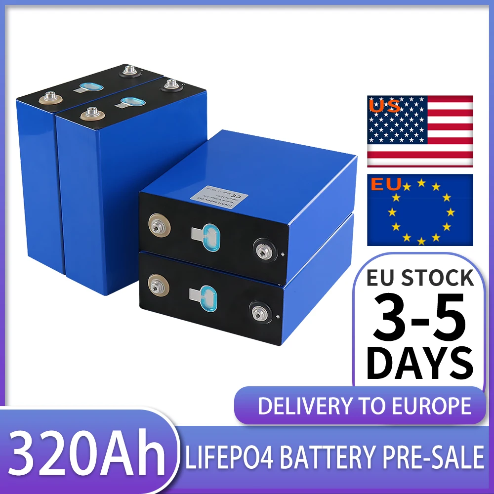 3.2V Lifepo4 320Ah batteria 4 pezzi 310Ah può essere combinato in batteria ricaricabile fai da te 12V 24V EV RV sistema di accumulo solare batteria