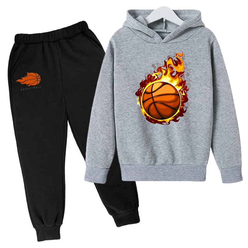 

Basketball Game Sportswear Boys Girls Sport jogging Cotton Sports Wear Suit Hoodie + Casual Pants 2-piece Kids Clothes Tracksuit