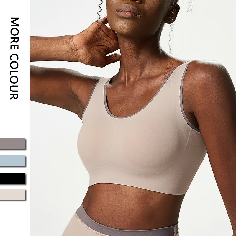 

Sports Bra Female Buckle Yoga Bra Large Sports Underwear Traceless Yoga Bra