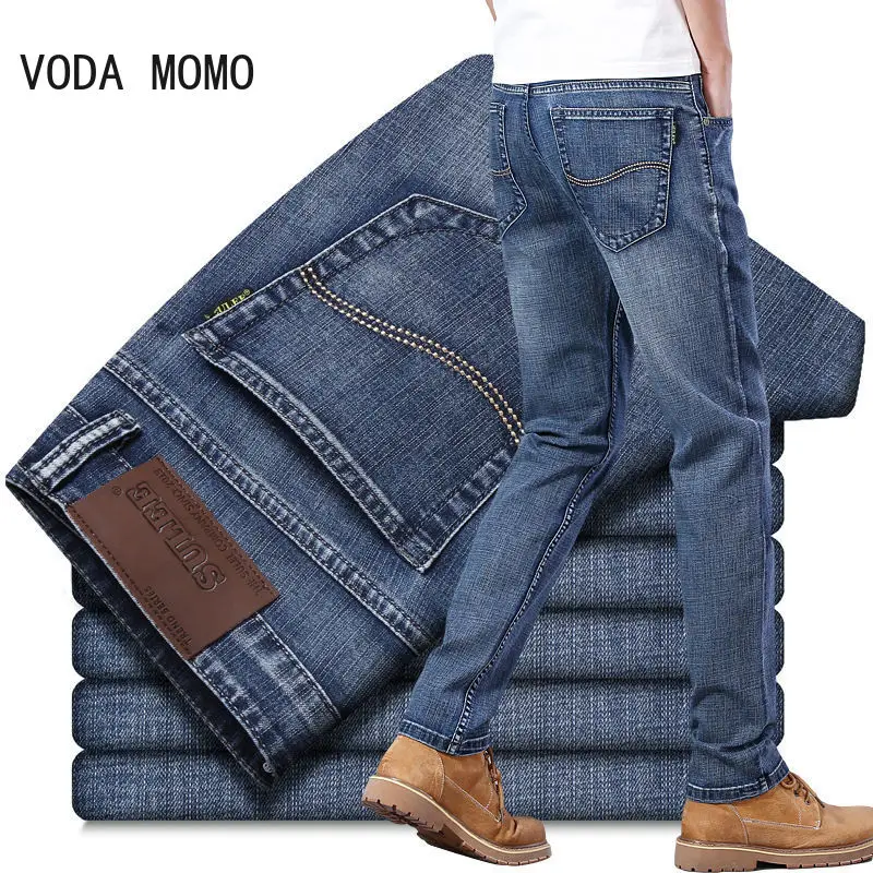 2022 Winter Men Black Slim Fit Stretch Thick Velvet Pants Warm Jeans Casual Fleece Line Trousers Male jeans for men mens jeans