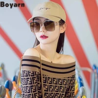 boyarn retro sunglasses womens large frame eyebrow sunglasses net red qi wei with steampunk street photography fashion sun