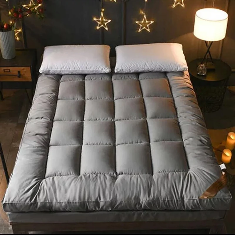 

100% Superfine Fiber Mattress Home Hotel Quality Cotton Mattress Pad Plush Durable Feather Bed Topper King Queen Twin Full Size