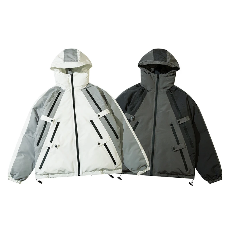 

2022 Winter New Thickened Coat Street Splice Classic Unisex Men's Coat Fashion Trend Oversized Casual Fashion Jacket mens