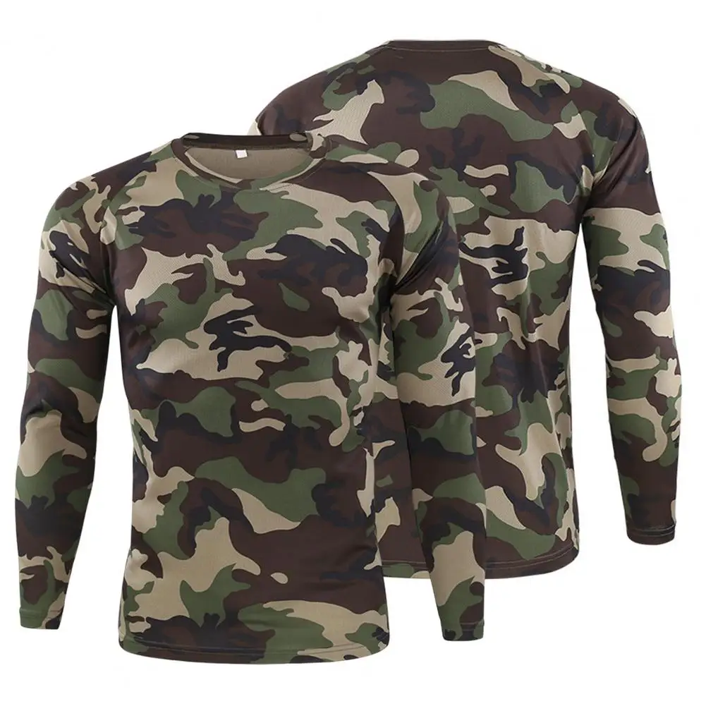 

Tee Shirt Round Neck Pullover T-shirt Autumn Male Workout Fitness Tops