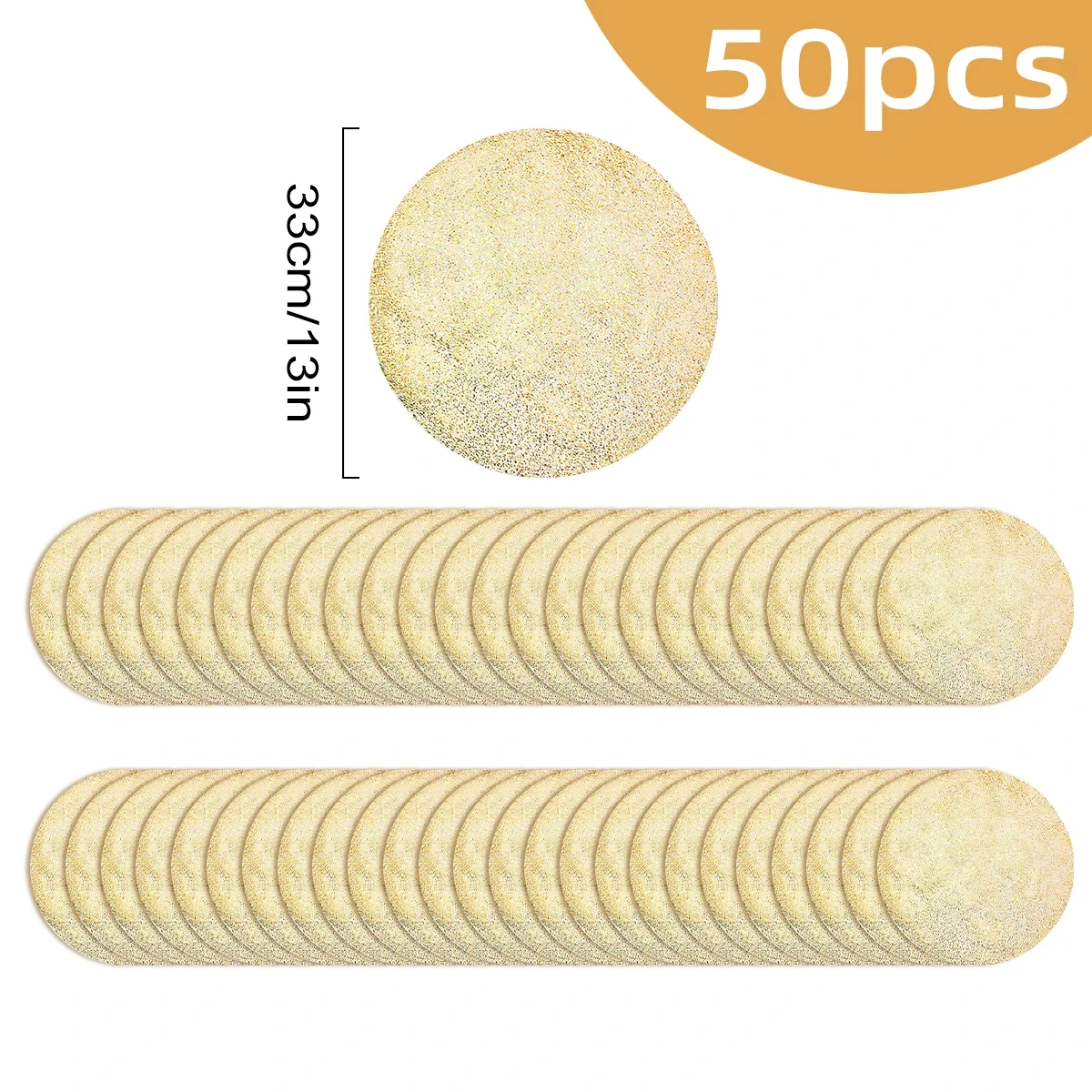 

Одноразовые золотые круглые коврики Leeseph, 13 дюймов