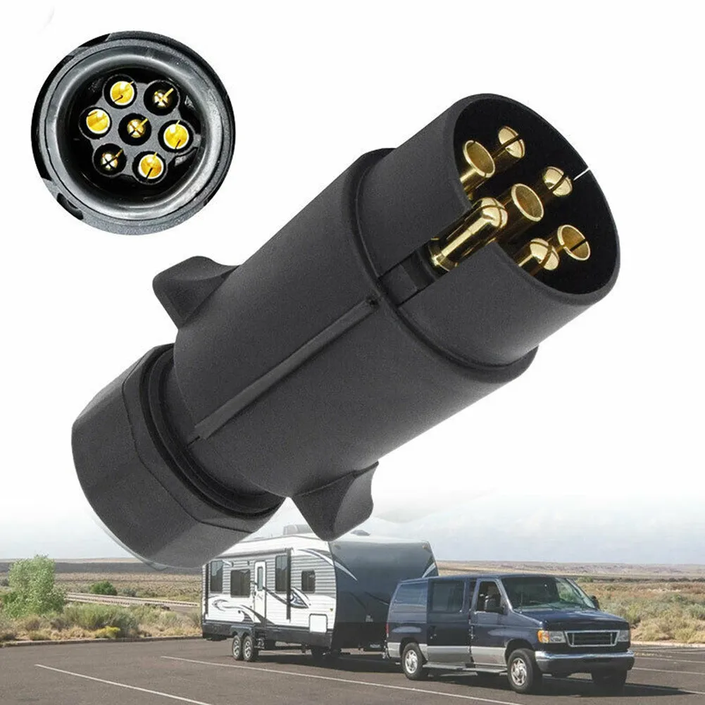 

7-контактный разъем 12 В для прицепа + штепсельная вилка, буксировочный стержень светильник световой разъем, Круглый адаптер N-типа для переда...