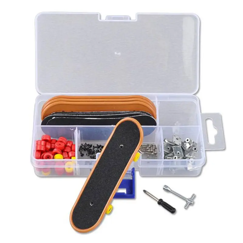 

Mini Fingerboards with Mini Wrench Screw Professional Mini Skateboard Finger Skateboard Fingerboard Kit with Box 5 Packs