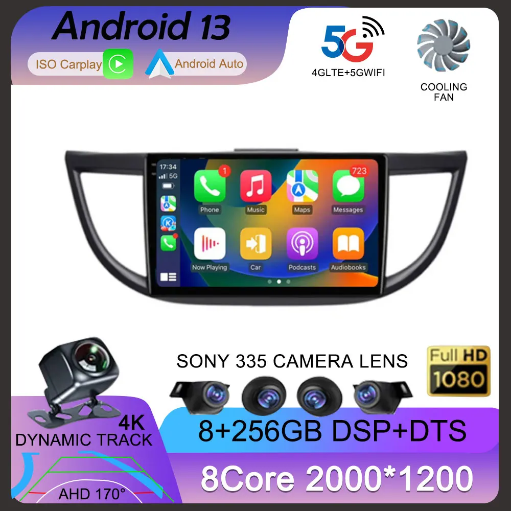 10 1 &quotавто для Honda CR-V CRV 4 RM RE 2011-2018 Android 14 Автомобильный радиоприемник